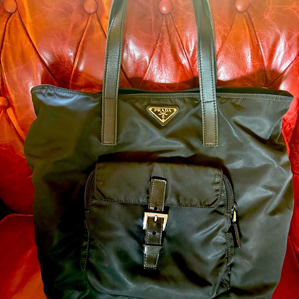 Authentic Prada Black Tessuto Handbag